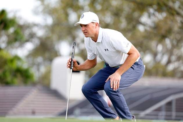 ORLANDO, FL - MARCH 07: PGA, Golf Herren golfer Jordan Spieth lines up his putt on the 15th hole during the Arnold Palmer Invitational presented by MasterCard at the Arnold Palmer s Bay Hill Club & Lodge on March 7, 2024, in Orlando, Florida. (Photo by Brian Spurlock Icon Sportswire) GOLF: MAR 07 PGA Arnold Palmer Invitational presented by Mastercard EDITORIAL USE ONLY Icon24030790