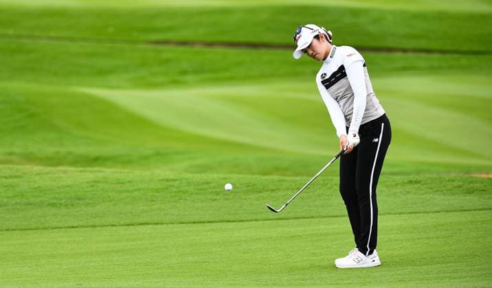 (240308) -- LINGSHUI, March 8, 2024 -- Inami Mone of Japan plays a shot during the second round of the Blue Bay LPGA, Golf Damen golf tournament in Lingshui, south China s Hainan Province, March 8, 2024. ) (SP)CHINA-HAINAN-LINGSHUI-GOLF-BLUE BAY LPGA (CN) YangxGuanyu 
