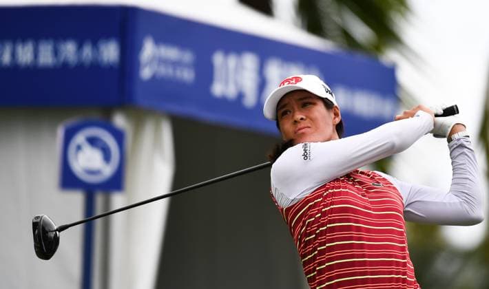 (240308) -- LINGSHUI, March 8, 2024 -- Celine Boutier of France watches a shot during the second round of the Blue Bay LPGA, Golf Damen golf tournament in Lingshui, south China s Hainan Province, March 8, 2024. ) (SP)CHINA-HAINAN-LINGSHUI-GOLF-BLUE BAY LPGA (CN) YangxGuanyu 