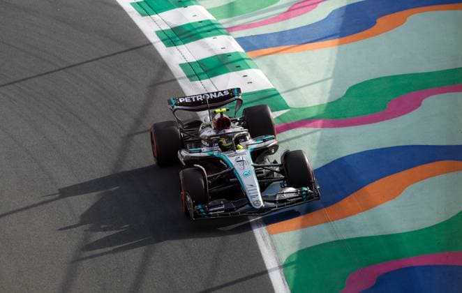 44 Lewis Hamilton GBR, Mercedes AMG Petronas F1 Team , F1 Grand Prix of Saudi Arabia at Jeddah Corniche Circuit on March 8, 2024 in Jeddah, Saudi Arabia Photo by HOCH ZWEI Jeddah Saudi Arabia