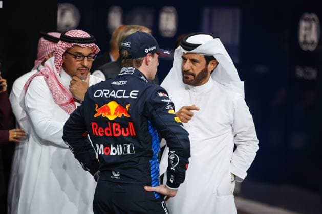 VERSTAPPEN Max (ned), Red Bull Racing RB20, BEN SULAYEM Mohammed (uae), President of the FIA, portrait during the Formula 1 STC Saudi Arabian Grand Prix 2024, 2nd round of the 2024 Formula One World Championship, WM, Weltmeisterschaft from March 7 to 9, 2024 on the Jeddah Corniche Circuit, in Jeddah, Saudi Arabia - F1 - SAUDI ARABIAN GRAND PRIX 2024 DPPI Panoramic 240308_R02_SAUDI_AV6_8699