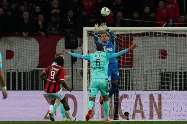 Benjamin Lecomte (Montpellier HSC) FOOTBALL : OGC Nice vs Montpellier - Ligue 1 Uber Eats - Nice - 08 03 2024 NorbertScanella Panoramic 