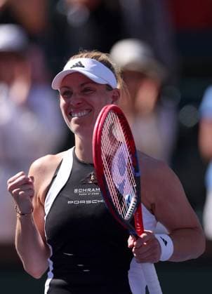 Angelique Kerber of Germany celebrates BNP Paribas Open, Tennis, Day 3, Indian Wells Tennis Garden, California, USA - 08 Mar 2024  Copyright: xEllaxLing Shutterstockx 14381608y