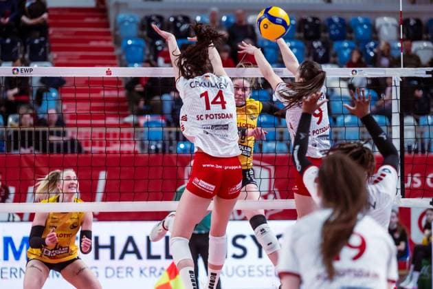 VBL Volleyball Bundesliga SC Potsdam VfB Suhl LOTTO Thüringen 09 03 2024 VBL Volleyball Bundesliga SC Potsdam VfB Suhl LOTTO Thüringen 09 03 2024 Copyright: xBEAUTIFULxSPORTS NicolxMarschallx