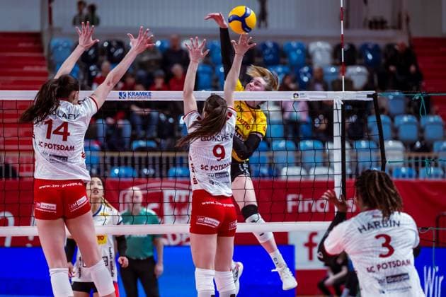 VBL Volleyball Bundesliga SC Potsdam VfB Suhl LOTTO Thüringen 09 03 2024 VBL Volleyball Bundesliga SC Potsdam VfB Suhl LOTTO Thüringen 09 03 2024 Copyright: xBEAUTIFULxSPORTS NicolxMarschallx