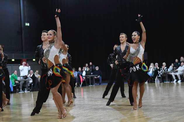 GER Dancing, 1 Bundesliga der Lateinformationen 09 03 2023, GER Dancing, 1 Bundesliga der Lateinformationen,, preliminary round, in the picture Grün Gold Club Bremen A with the theme Feedom Peace nordphotoxGmbH xWitke nph00002