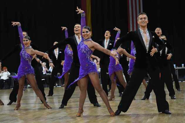 GER dancing, 1 national league of Latin formations 09 03 2023, GER dancing, 1 national league of Latin formations,, preliminary round, in the picture 1 TC Ludwigsburg with the theme Contrasts nordphotoxGmbH xWitke nph00002