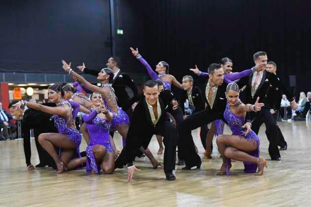 GER dancing, 1 national league of Latin formations 09 03 2023, GER dancing, 1 national league of Latin formations,, preliminary round, in the picture 1 TC Ludwigsburg with the theme Contrasts nordphotoxGmbH xWitke nph00002