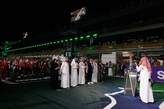 Mohammed Ben Sulayem UAE, FIA President , Stefano Domenicali ITA, President CEO of Formula 1 Group , F1 Grand Prix of Saudi Arabia at Jeddah Corniche Circuit on March 9, 2024 in Jeddah, Saudi Arabia Photo by HOCH ZWEI Jeddah Saudi Arabia