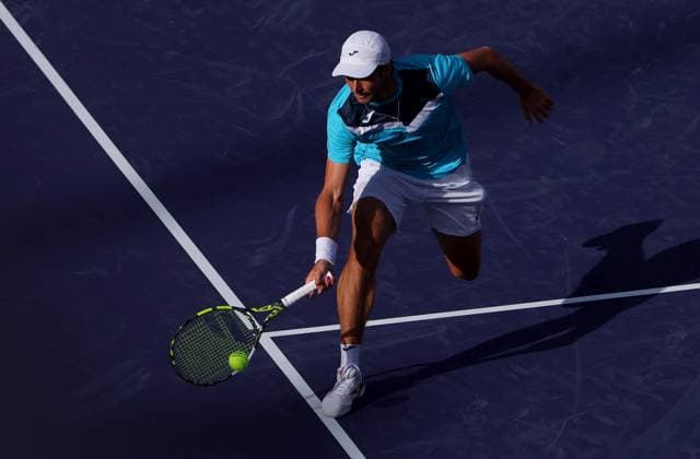 Aleksander Vukic of Australia in action BNP Paribas Open, Tennis, Day 4, Indian Wells Tennis Garden, California, USA - 09 Mar 2024  Copyright: xEllaxLing Shutterstockx 14381609an
