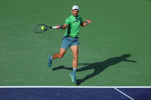 Novak Djokovic (Ser) TENNIS : Indian Wells 2024 - 09 03 2024 AntoineCouvercelle Panoramic 