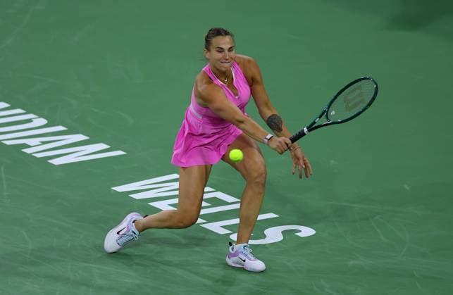 Aryna Sabalenka of Belarus in action BNP Paribas Open, Tennis, Day 4, Indian Wells Tennis Garden, California, USA - 09 Mar 2024  Copyright: xEllaxLing Shutterstockx 14381609dx