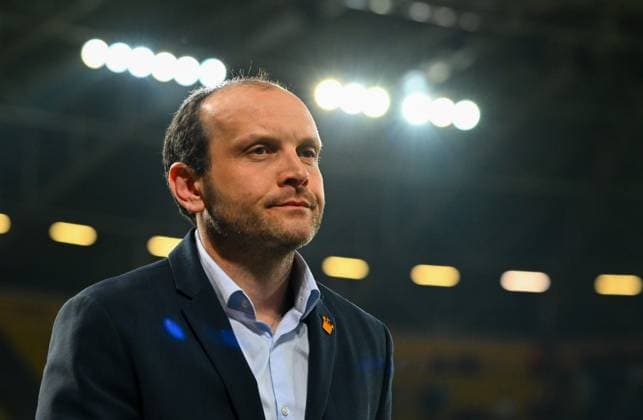 Geschäftsführer Kommunikation David Fischer (Dresden), 08.03.2024, Fussball, GER, Saison 2023 2024, 3. Liga, Dritte Liga, 29. Spieltag, Rudolf-Harbig-Stadion Dresden, SG Dynamo Dresden - TSV 1860 München, DFB AND DFL REGULATIONS PROHIBIT ANY USE OF PHOTOGRAPHS as IMAGE SEQUENCES and or QUASI-VIDEO, *** Managing Director Communications David Fischer Dresden , 08 03 2024, Football, GER, Season 2023 2024, 3 Liga, Dritte Liga, 29 Spieltag, Rudolf Harbig Stadion Dresden, SG Dynamo Dresden TSV 1860 München, DFB AND DFL REGULATIONS PROHIBIT ANY USE OF PHOTOGRAPHS as IMAGE SEQUENCES and or QUASI VIDEO,