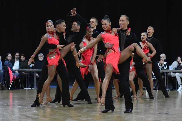 GER Dancing, 1 Bundesliga of Latin formations 09 03 2023, GER Dancing, 1 Bundesliga of Latin formations,, preliminary round, in the picture Blau Weiss Buchholz A with the theme Made to Love nordphotoxGmbH xWitke nph00002