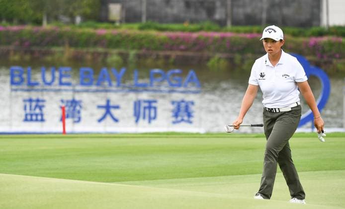 (240310) -- LINGSHUI, March 10, 2024 -- Yin Ruoning of China walks during the final round of the Blue Bay LPGA, Golf Damen golf tournament in Lingshui, south China s Hainan Province, March 10, 2024. ) (SP)CHINA-HAINAN-LINGSHUI-GOLF-BLUE BAY LPGA (CN) YangxGuanyu 