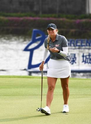 (240310) -- LINGSHUI, March 10, 2024 -- Bailey Tardy of the United States reacts after winning the Blue Bay LPGA, Golf Damen golf tournament in Lingshui, south China s Hainan Province, March 10, 2024. ) (SP)CHINA-HAINAN-LINGSHUI-GOLF-BLUE BAY LPGA (CN) YangxGuanyu 