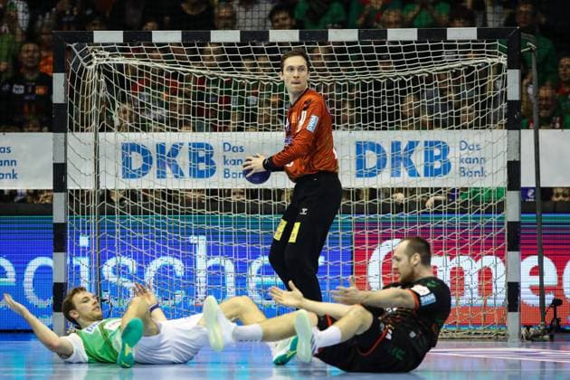 Goalkeeper Nikola Portner SC Magdeburg,80 Handball Bundesliga Season 2023 2024 SC Magdeburg vs Füchse Berlin at the GETEC Arena in Magdeburg Action,Handball,Germany,10 03 2024