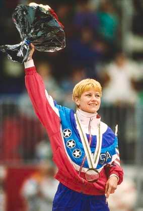 1992 Winter Olympics Short Track Speed skating, Eisschnelllauf Cathy Turner (USA) wins the gold medal in the Women s 500m in Short Track Speeed Skating at the 1992 Olympic Winter games, Winterspiele,Spiele, Summer games Albertville La halle de glace Olympique France Copyright: xDuomo PCNx OL92N1 SP0024