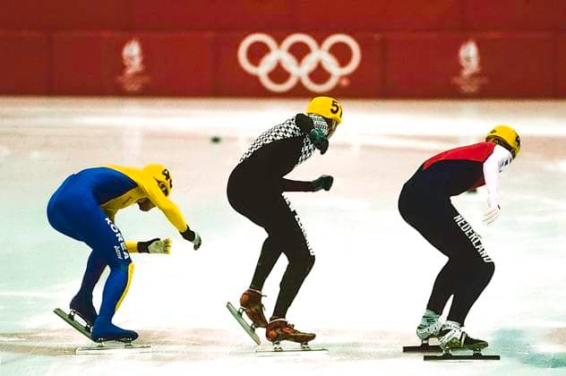1992 Winter Olympics Short Track Speed skating, Eisschnelllauf Start of Short Track Speeed Skating race at the 1992 Olympic Winter games, Winterspiele,Spiele, Summer games Albertville La halle de glace Olympique France Copyright: xDuomo PCNx OL92N1 SP0026