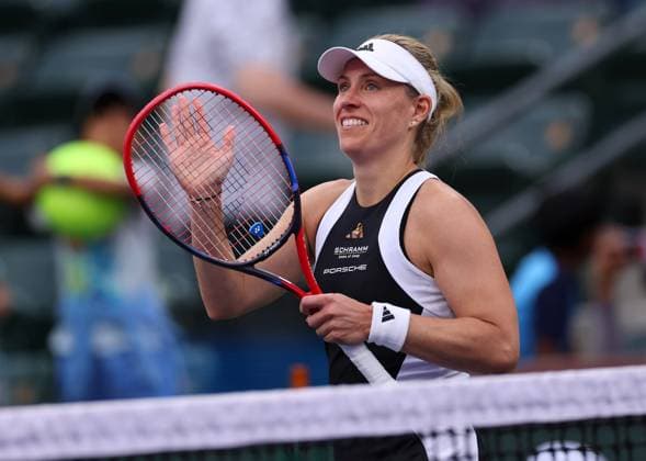 Angelique Kerber of Germany celebrates BNP Paribas Open, Tennis, Day 5, Indian Wells Tennis Garden, California, USA - 10 Mar 2024  Copyright: xEllaxLing Shutterstockx 14381610cn
