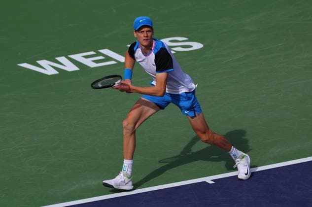 Jannik Sinner of Italy in action BNP Paribas Open, Tennis, Day 5, Indian Wells Tennis Garden, California, USA - 10 Mar 2024  Copyright: xEllaxLing Shutterstockx 14381610dv