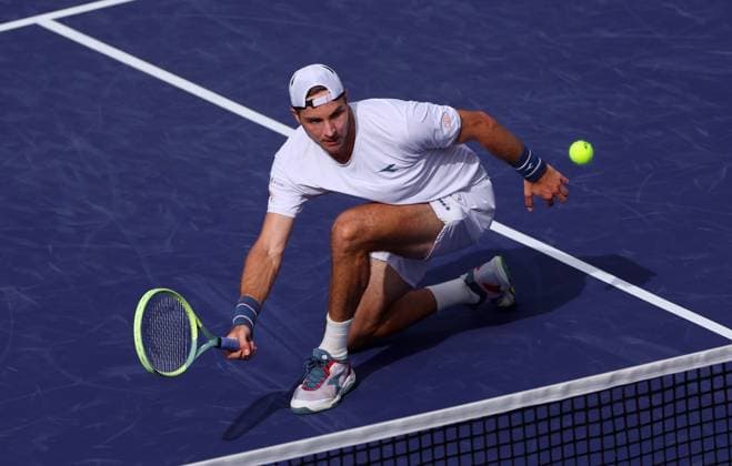 Jan-Lennard Struff of Germany in action BNP Paribas Open, Tennis, Day 5, Indian Wells Tennis Garden, California, USA - 10 Mar 2024  Copyright: xEllaxLing Shutterstockx 14381610dn