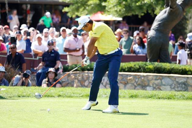 ORLANDO, FL - MARCH 10: PGA, Golf Herren golfer Hideki Matsuyama hits his tee shot on the first hole during the Arnold Palmer Invitational presented by MasterCard at the Arnold Palmer s Bay Hill Club & Lodge on March 10, 2024, in Orlando, Florida. (Photo by Brian Spurlock Icon Sportswire) GOLF: MAR 10 PGA Arnold Palmer Invitational presented by Mastercard EDITORIAL USE ONLY Icon240310104