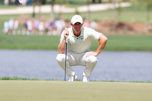 ORLANDO, FL - MARCH 10: PGA, Golf Herren golfer Rory McIlroy lines up a putt on the 6th hole during the Arnold Palmer Invitational presented by MasterCard at the Arnold Palmer s Bay Hill Club & Lodge on March 10, 2024, in Orlando, Florida. (Photo by Brian Spurlock Icon Sportswire) GOLF: MAR 10 PGA Arnold Palmer Invitational presented by Mastercard EDITORIAL USE ONLY Icon240310150
