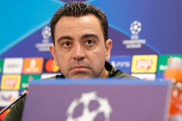 March 11, 2024, Barcellona, Naples, SPAIN: Xavi Hernandez during press conference, PK, Pressekonferenz on the eve of their UEFA Champions League 2 leg round of 16 football match against SSC Napoli at the Joan Gamper training ground in Sant Joan Despi, near Barcelona, on March 11, 2023 Barcellona SPAIN - ZUMAl131 20240311_zsp_l131_008 Copyright: xCiroxDexLucax
