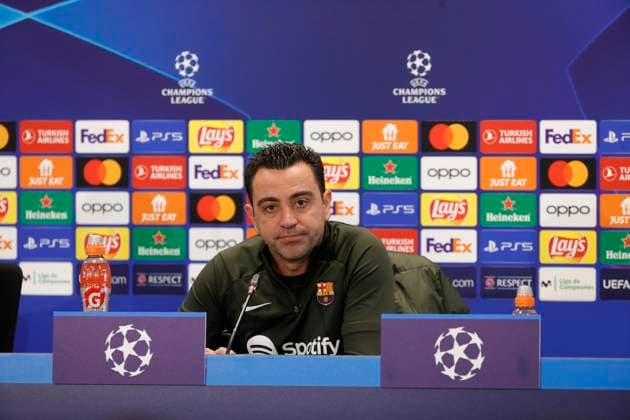 March 11, 2024, Barcellona, Naples, SPAIN: Xavi Hernandez during press conference, PK, Pressekonferenz on the eve of their UEFA Champions League 2 leg round of 16 football match against SSC Napoli at the Joan Gamper training ground in Sant Joan Despi, near Barcelona, on March 11, 2023 Barcellona SPAIN - ZUMAl131 20240311_zsp_l131_011 Copyright: xCiroxDexLucax