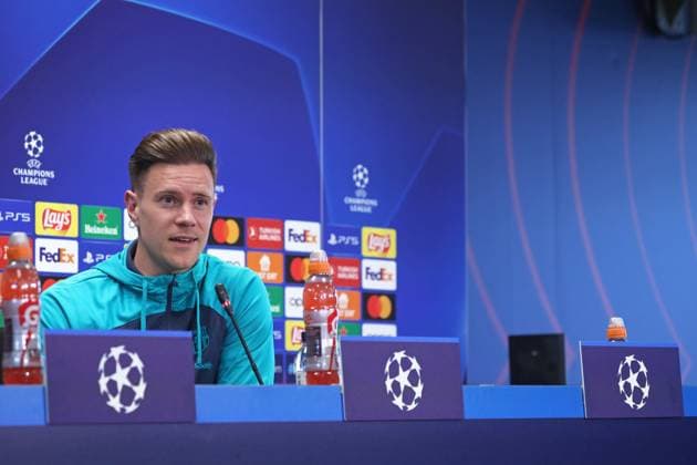 FC Barcelona, Barca Training Session And press conference, PK, Pressekonferenz - UEFA Champions League 2023 24 Marc Andre ter Stegen is speaking during the press conference prior to the UEFA Champions League match against SSC Napoli in Barcelona, Spain, on March 11, 2024. Barcelona Barcelona Spain  Copyright: xUrbanandsportx originalFilename:urbanandsport-terstege240311_npY1M.jpg