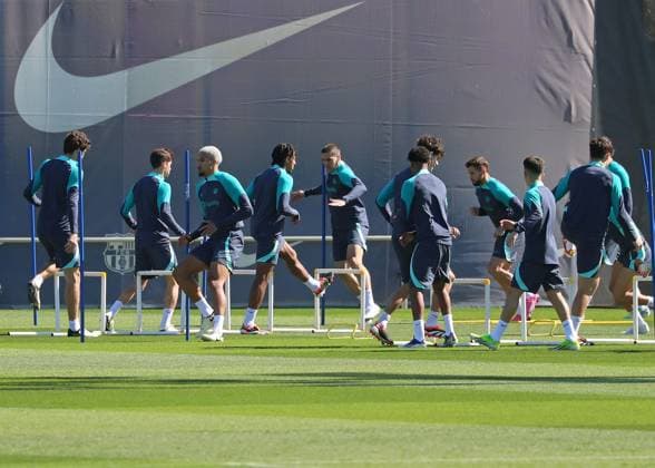 FC Barcelona, Barca Training Session And press conference, PK, Pressekonferenz - UEFA Champions League 2023 24 FC Barcelona players are training before the UEFA Champions League match against SSC Napoli in Barcelona, Spain, on March 11, 2024. Barcelona Barcelona Spain  Copyright: xUrbanandsportx originalFilename:urbanandsport-fcbarcel240311_npl3C.jpg