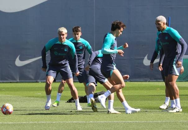 FC Barcelona, Barca Training Session And press conference, PK, Pressekonferenz - UEFA Champions League 2023 24 Marc Guiu, Joao Felix, and Ronald Araujo are training before the UEFA Champions League match against SSC Napoli in Barcelona, Spain, on March 11, 2024. Barcelona Barcelona Spain  Copyright: xUrbanandsportx originalFilename:urbanandsport-fcbarcel240311_npq9V.jpg