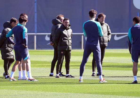 FC Barcelona, Barca Training Session And press conference, PK, Pressekonferenz - UEFA Champions League 2023 24 Xavi Hernandez is participating in the training session before the UEFA Champions League match against SSC Napoli in Barcelona, Spain, on March 11, 2024. Barcelona Barcelona Spain  Copyright: xUrbanandsportx originalFilename:urbanandsport-fcbarcel240311_npYBS.jpg