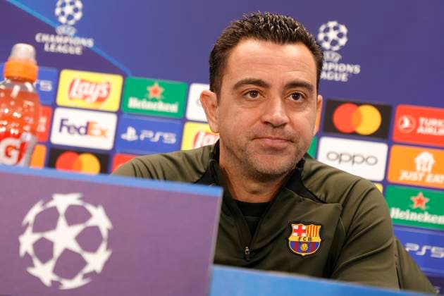 FC Barcelona, Barca Training Session And press conference, PK, Pressekonferenz - UEFA Champions League 2023 24 Xavi Hernandez is speaking during a press conference on the eve of their UEFA Champions League second leg round of 16 football match against SSC Napoli at the Joan Gamper training ground in Sant Joan Despi, near Barcelona, on March 11, 2023. Barcellona Spain  Copyright: xCiroxDexLucax originalFilename:deluca-fcbarcel240311_npXya.jpg