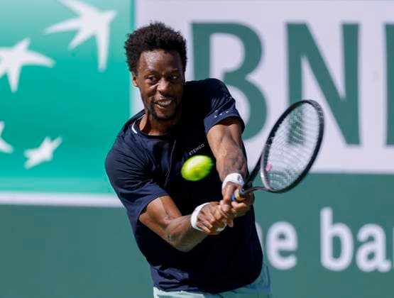 March 11, 2024 Gael Monfils of France returns a shot against Cameron Norrie of Great Britainduring the BNP Paribas Open in Indian Wells, CA. CSM Indian Wells United States of America - ZUMAc04_ 20240311_zma_c04_112 Copyright: xCharlesxBausx