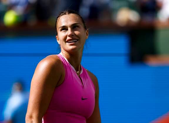 March 11, 2024 Aryna Sabalenka in action against Emma Raducanu of Great Britain during the BNP Paribas Open in Indian Wells, CA. CSM Indian Wells United States of America - ZUMAc04_ 20240311_zma_c04_125 Copyright: xCharlesxBausx