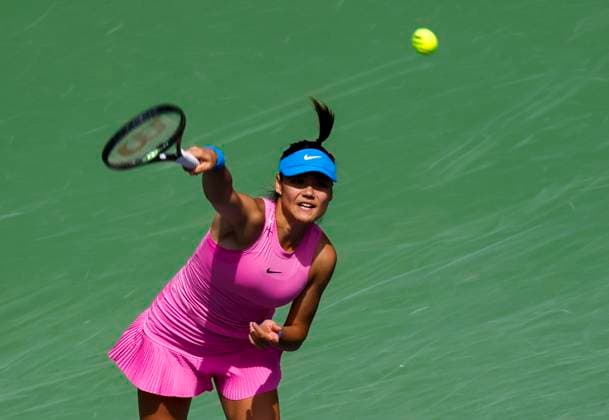 March 11, 2024 Emma Raducanu of Great Britain serves against Aryna Sabalenka during the BNP Paribas Open in Indian Wells, CA. CSM Indian Wells United States of America - ZUMAc04_ 20240311_zma_c04_134 Copyright: xCharlesxBausx