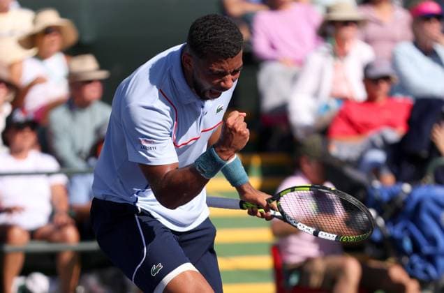 Arthur Fils of France celebrates BNP Paribas Open, Tennis, Day 6, Indian Wells Tennis Garden, California, USA - 11 Mar 2024  Copyright: xEllaxLing Shutterstockx 14381616cg