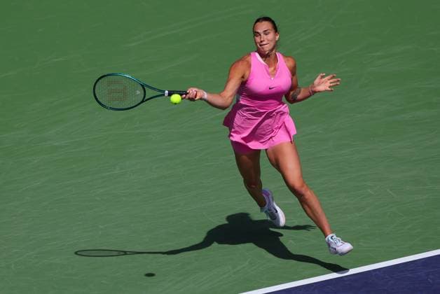 Aryna Sabalenka of Belarus in action BNP Paribas Open, Tennis, Day 6, Indian Wells Tennis Garden, California, USA - 11 Mar 2024  Copyright: xEllaxLing Shutterstockx 14381616ca