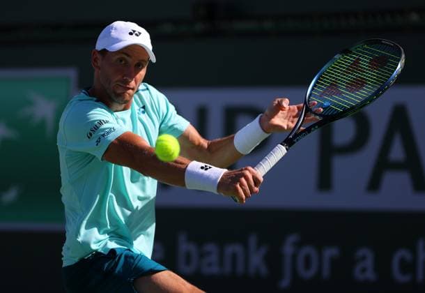 Casper Ruud of Norway in action BNP Paribas Open, Tennis, Day 6, Indian Wells Tennis Garden, California, USA - 11 Mar 2024  Copyright: xEllaxLing Shutterstockx 14381616cr
