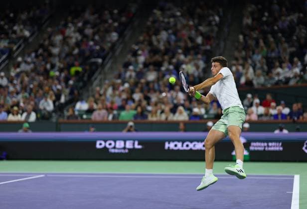 Luca Nardi of Italy in action BNP Paribas Open, Tennis, Day 6, Indian Wells Tennis Garden, California, USA - 11 Mar 2024  Copyright: xEllaxLing Shutterstockx 14381616dj
