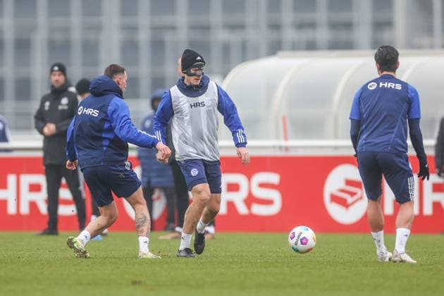 12 03 2024, Football, Season 2023 2024, 2 Bundesliga, Training FC Schalke 04, Cedric Brunner FC Schalke 04 Gelsenkirchen Veltins Arena NRW Germany xRHR PHOTO TRx Copyright: TimxRehbein RHR-FOTOx RHR-FOTO TR