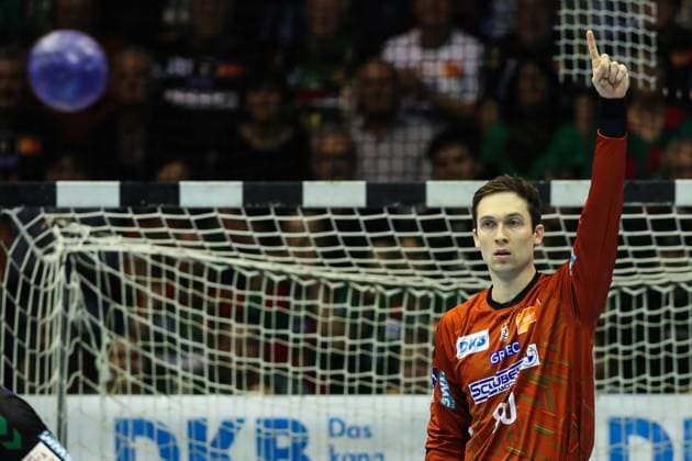 Goalkeeper Nikola Portner SC Magdeburg,80 Handball Bundesliga Season 2023 2024 SC Magdeburg vs Füchse Berlin at the GETEC Arena in Magdeburg single picture,action,handball,Germany,10 03 2024