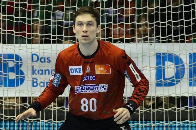 Goalkeeper Nikola Portner SC Magdeburg,80 Handball Bundesliga Season 2023 2024 SC Magdeburg vs Füchse Berlin at the GETEC Arena in Magdeburg single picture,action,handball,Germany,10 03 2024