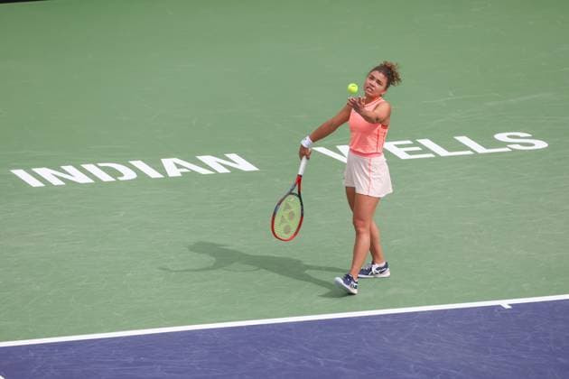 INDIAN WELLS, CA - MARCH 12: Jasmine Paolini (ITA) serves during the BNP Paribas Open on March 12, 2024 at Indian Wells Tennis Garden in Indian Wells, CA. (Photo by George Walker Icon Sportswire) TENNIS: MAR 12 BNP Paribas Open EDITORIAL USE ONLY Icon240312003