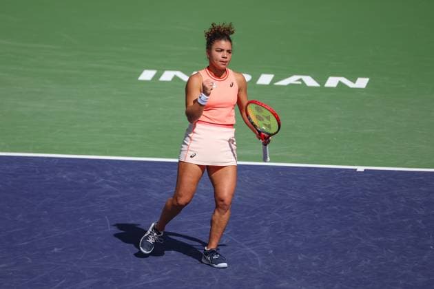 INDIAN WELLS, CA - MARCH 12: Jasmine Paolini (ITA) reacts to a point during the BNP Paribas Open on March 12, 2024 at Indian Wells Tennis Garden in Indian Wells, CA. (Photo by George Walker Icon Sportswire) TENNIS: MAR 12 BNP Paribas Open EDITORIAL USE ONLY Icon240312013