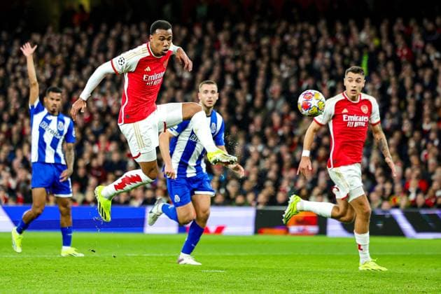 Arsenal v FC Porto Champions League 12 03 2024. Round of 16 Gabriel (6) of Arsenal shoots towards the goal during the Champions League match between Arsenal and FC Porto at the Emirates Stadium, London, England on 12 March 2024. Editorial use only , Copyright: xNigelxKeenex PSI-19227-0011
