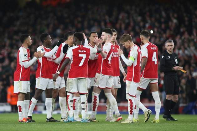 London, March 12th 2024: Arsenal penalty shootout celebrations during the UEFA Champions League round of 16 second leg match between Arsenal and FC Porto at The Emirates Stadium, London, England. (Pedro Soares SPP) Copyright: xPedroxSoaresx xSPPx spp-en-PeSoSp-pedrosoares120324-096