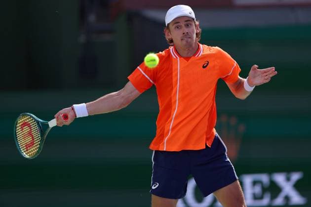 Alex de Minaur of Australia in action BNP Paribas Open, Tennis, Day 7, Indian Wells Tennis Garden, California, USA - 12 Mar 2024  Copyright: xEllaxLing Shutterstockx 14386170am